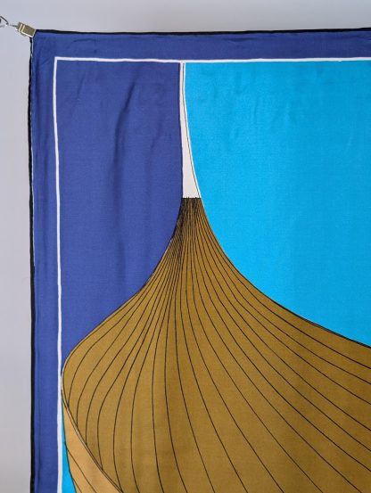 Geometric contrast silk scarf - Image 3