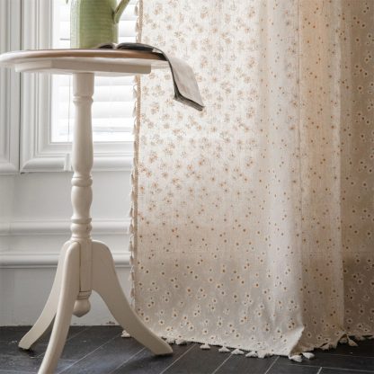 Pastoral style small floral linen curtains - Image 2