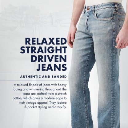 Men's light blue washed jeans - Image 4