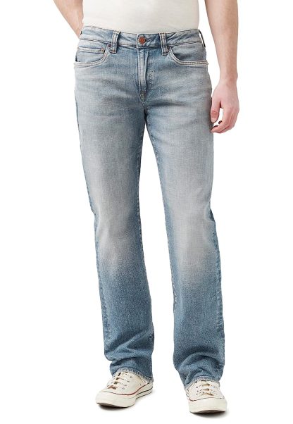Men's light blue washed jeans