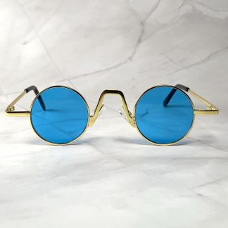 Retro round metal frame sunglasses