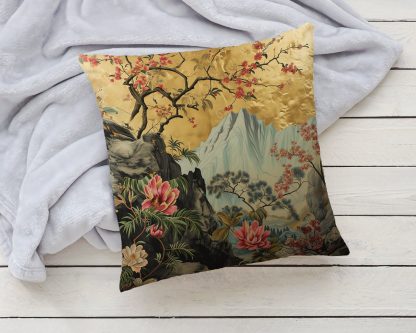 New Chinese style landscape flower and bird pillow - Image 2