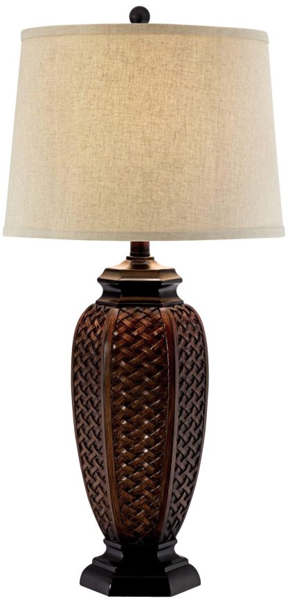 Woven pattern retro table lamp - Image 7