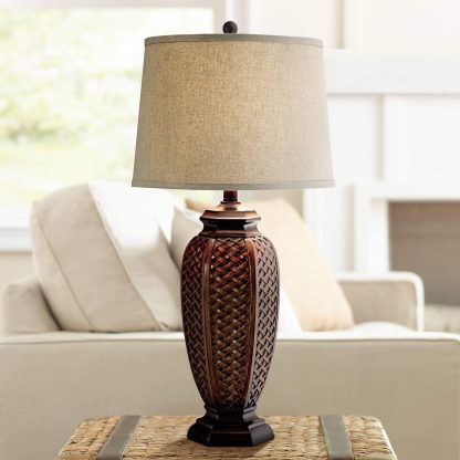 Woven pattern retro table lamp - Image 6
