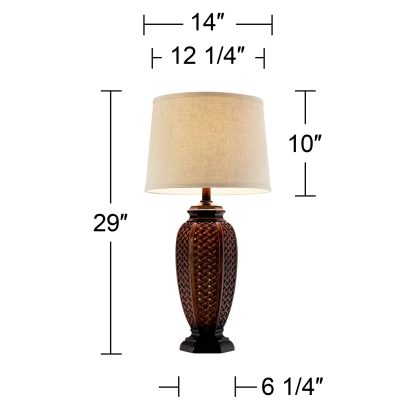 Woven pattern retro table lamp - Image 4