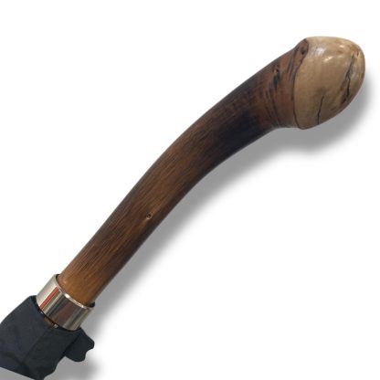 Artistic handmade solid wood curved handle long handle umbrella - Image 6