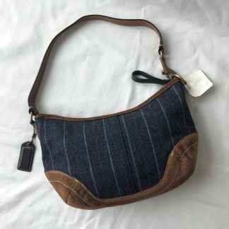 Denim Brown Stitching Shoulder Bag