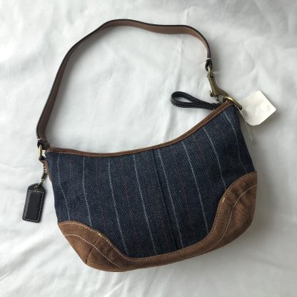 Denim Brown Stitching Shoulder Bag