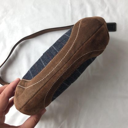 Denim Brown Stitching Shoulder Bag - Image 3