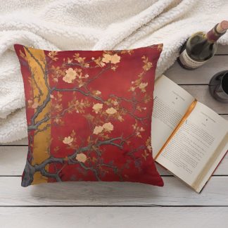 Chinese style flower and bird pillow