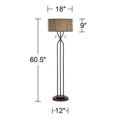 Modern art style woven lampshade floor lamp - Image 8