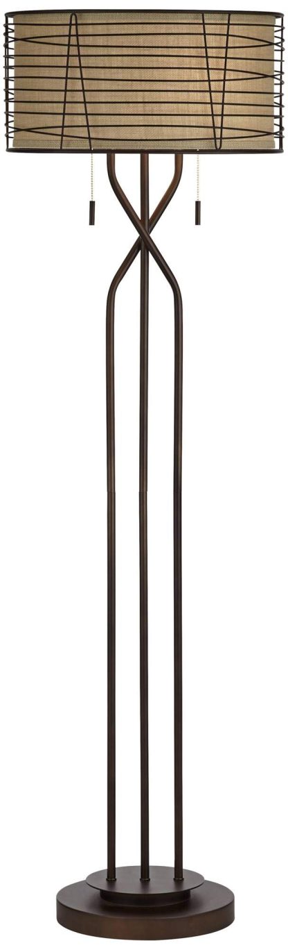 Modern art style woven lampshade floor lamp - Image 6