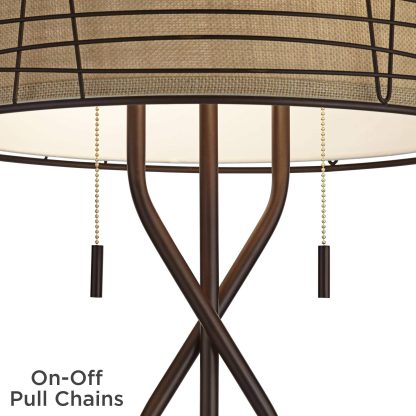 Modern art style woven lampshade floor lamp - Image 2