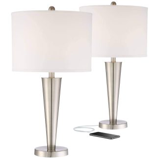 Modern simple metal cone table lamp