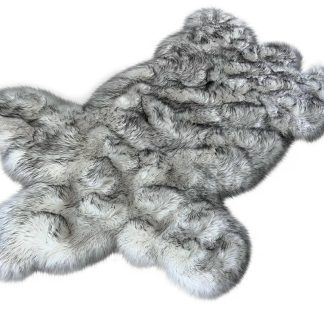 Gray faux fur rug