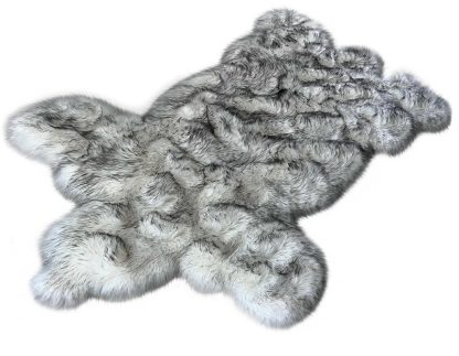 Gray faux fur rug