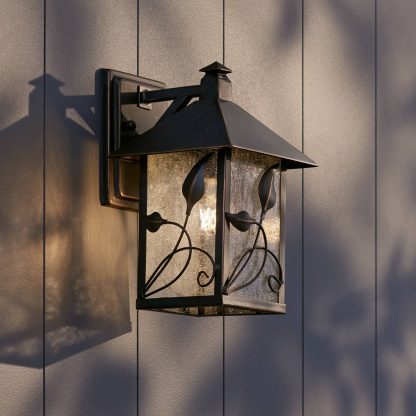 Pastoral Flower Wrought Iron Outdoor Wall Lamp - Image 8