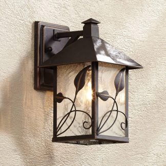 Pastoral Flower Wrought Iron Outdoor Wall Lamp