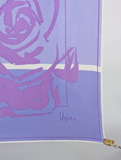 Blue and purple art print silk scarf - Image 7