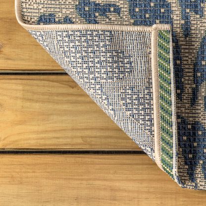 Natural floral outdoor woven rug - Image 6