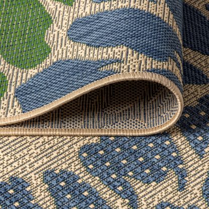 Natural floral outdoor woven rug - Image 5