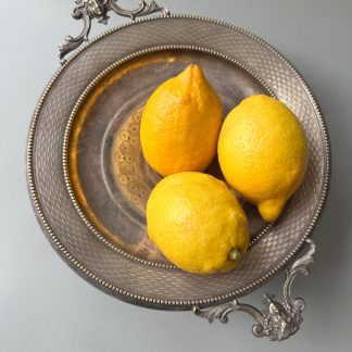 Vintage carved metal tray