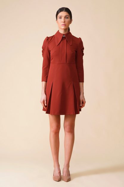 Retro red and brown dress - Image 6