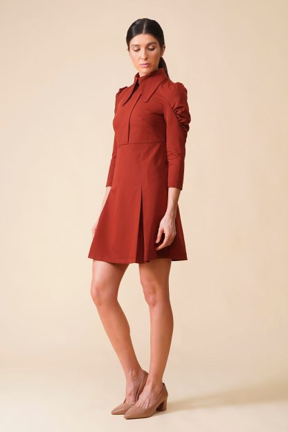 Retro red and brown dress - Image 5