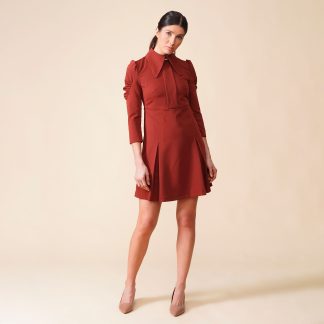 Retro red and brown dress