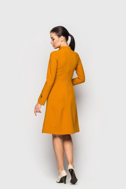 Warm Orange Waist Trench Dress - Image 2