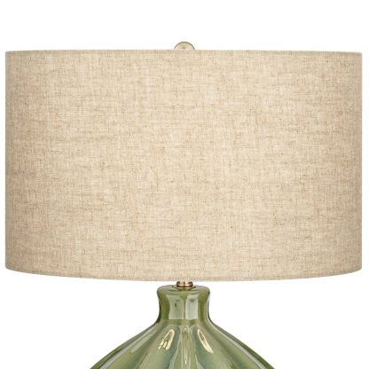 Simple ceramic linen shade table lamp - Image 6