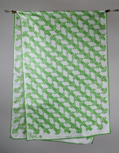 Fresh plaid silk long scarf