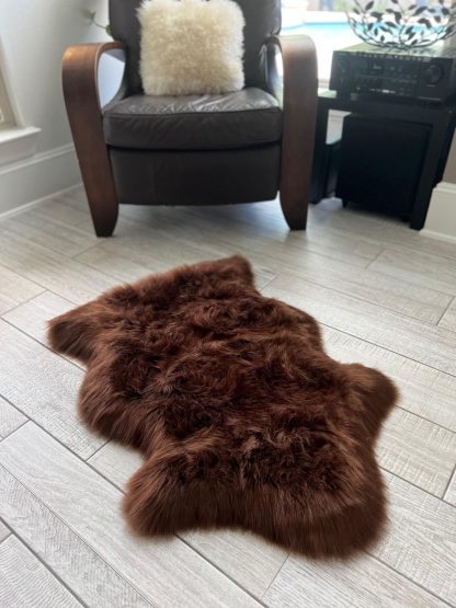 Warm brown faux wool carpet - Image 2