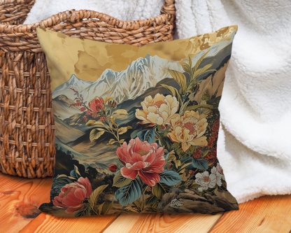 Chinese style landscape flower pillow - Image 4