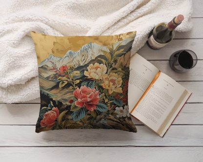Chinese style landscape flower pillow