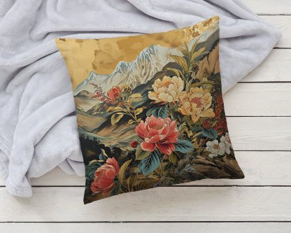 Chinese style landscape flower pillow - Image 2