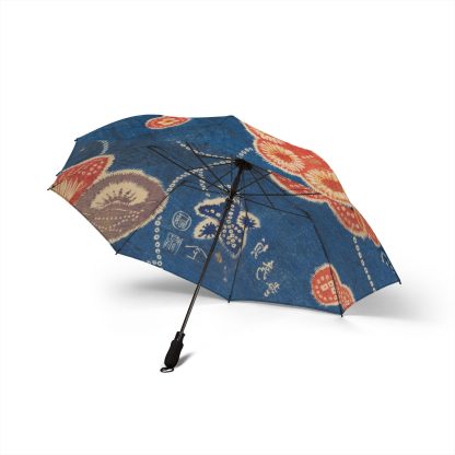 Blue background with flowers folding umbrella - Image 4