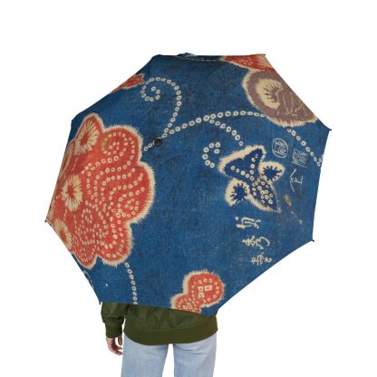 Blue background with flowers folding umbrella - Image 3