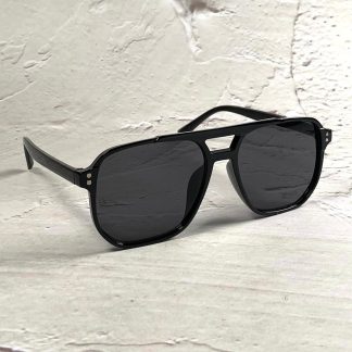 Cool black frame double beam sunglasses