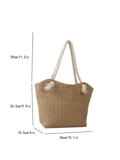 Hand-woven straw tote bag - Image 6