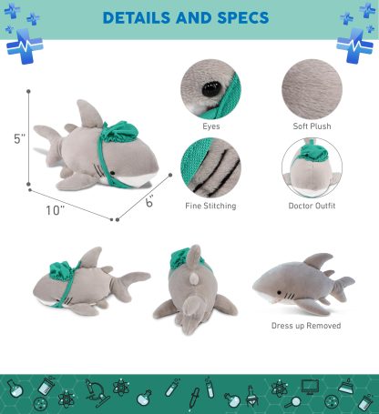 Funny Shower Cap Shark Plush Doll - Image 2