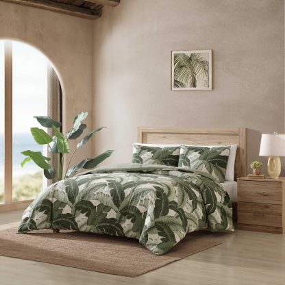 Tropical banana leaf bed cover three-piece set - Image 7
