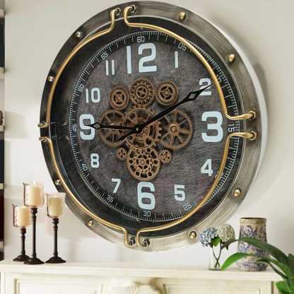 Industrial style metal gear wall clock - Image 4