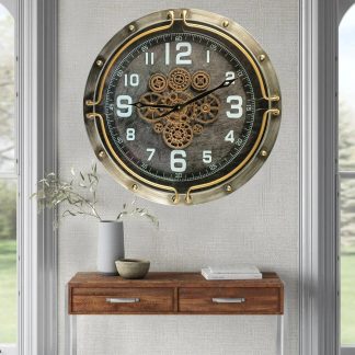 Industrial style metal gear wall clock