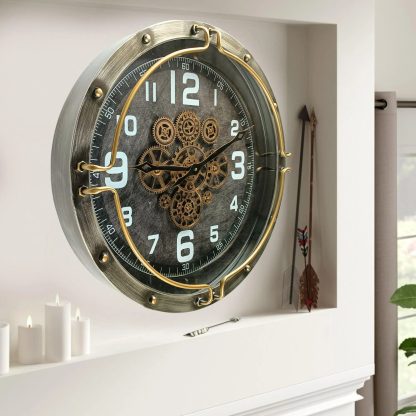 Industrial style metal gear wall clock - Image 2
