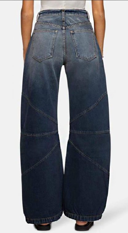 Women's patchwork wide-leg jeans - Image 5