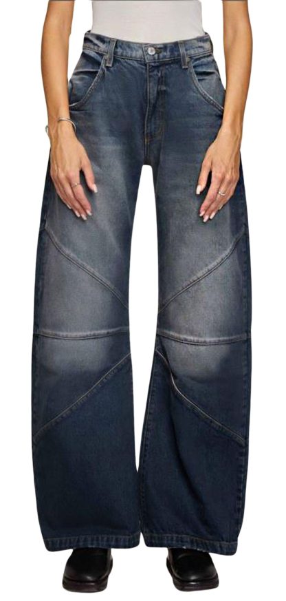 Women's patchwork wide-leg jeans - Image 4
