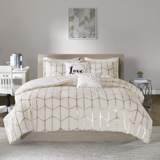 Gold geometric pattern bedding