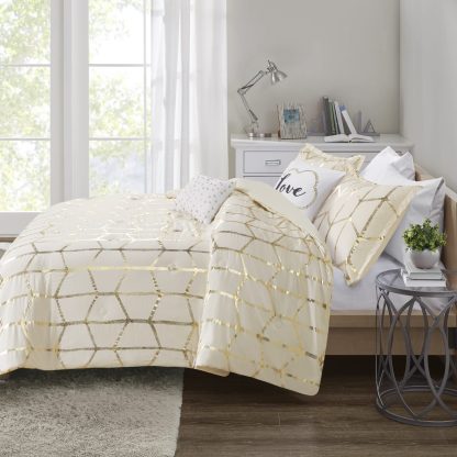 Gold geometric pattern bedding - Image 2