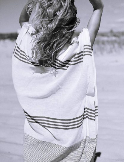 Striped patchwork robe dress - Image 3